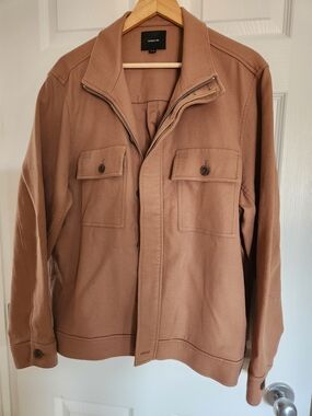 Vince Men's Warm Camel Utility Shirt Jacket